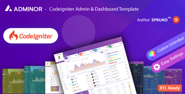 Adminor – CodeIgniter Admin and Dashboard Template