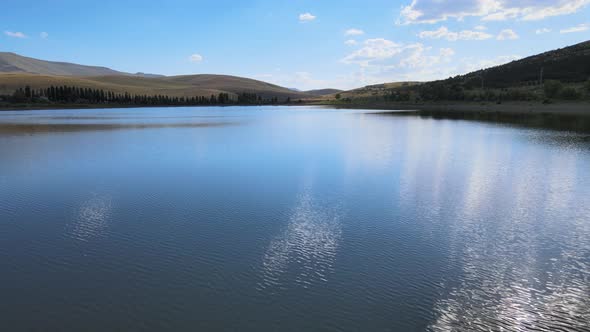 aerial lake landscape