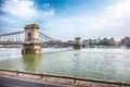 Breathtaking daily scene with  Széchenyi Chain bridge over Danube river. - PhotoDune Item for Sale