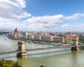 Astonishing cityscape of Budapest  with  Széchenyi Chain bridge over Danube river and  Parliament. - PhotoDune Item for Sale