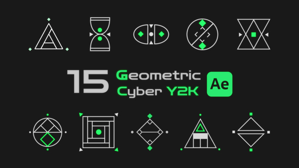 Geometric Shapes Cyber Y2K