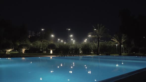 Outdoor Pool on Hotel Area, Night View