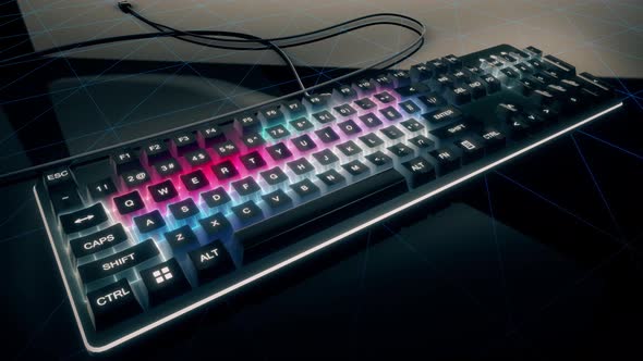 Rgb Keyboard With Neon Lights 4k