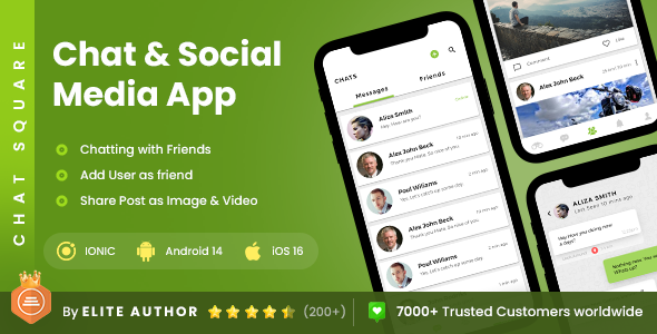 2 App Template| Chatting App | Community App| Group Chatting App| Social Networking App| Chat Square