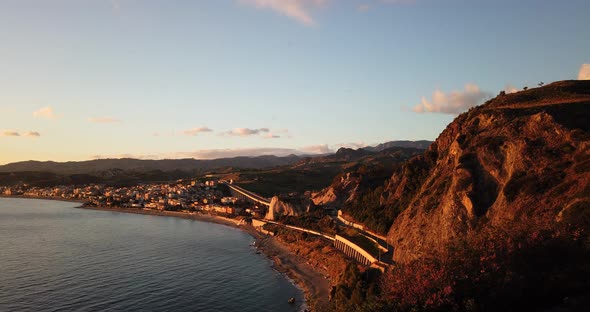 Motion timelapse of beautiful sunset on the coast 