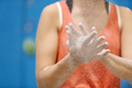 Rock climber chalking her hands. - PhotoDune Item for Sale
