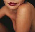 Beauty lips with red lipstick, shoulders, breast and neck of beautiful woman - PhotoDune Item for Sale