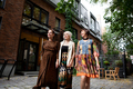 Group of elderly fashionable women having fun walking city, three retired female friends - PhotoDune Item for Sale