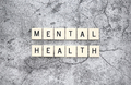 Mental Health word tiles on a cracked concrete background - PhotoDune Item for Sale
