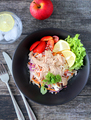 Tuna salad, apple and water for a healthy lunch - PhotoDune Item for Sale