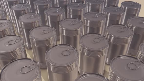 A Lot Of Tin Cans In A Row Hd