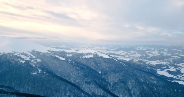 Aerial Shot of Majestic Sunrise in the Mountains