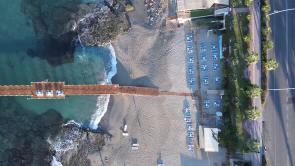 Aerial View of the Beach at the Seaside Resort Town. Turkey