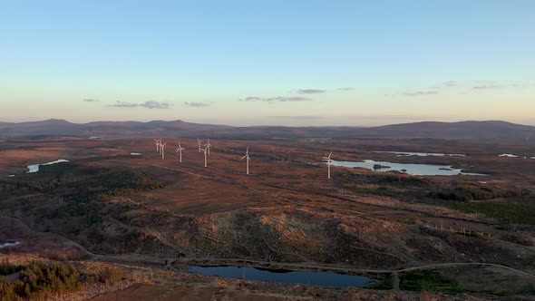 The Loughderryduff Windfarm Between Ardara and Portnoo During the Winter in County Donegal  Ireland