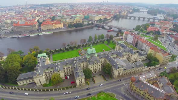 Government of Czech Republic in Prague Aerial, Seat of Cabinet
