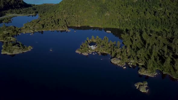 Scandinavian House Near the Lake with Clear Water