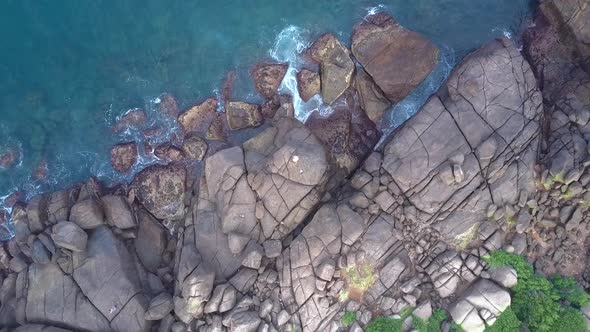 Tropical Nature with Ocean and Woman Practicing Yoga