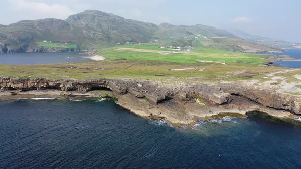 Aerial View of Muckross Head During the Summer A Small Peninsula West of Killybegs County Donegal