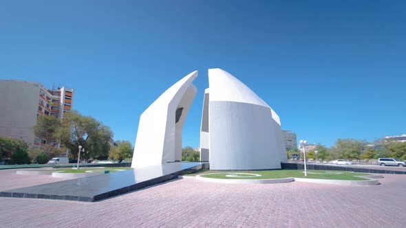 Stela with Portraits of Mangistau Heroes of the Great Patriotic War at the Eternal Flame Timelapse