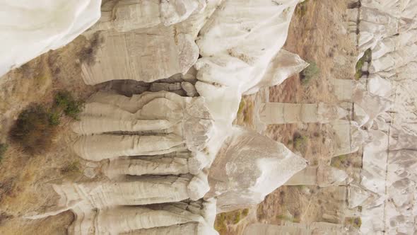 Vertical Video Cappadocia Landscape Aerial View