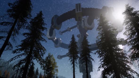 UFO Hovering Over Forest alt