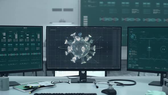 Covid Molecule Examined By High Tech Medical Interface For Vaccine Research alt