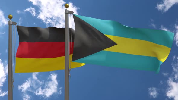 Germany Flag Vs Bahamas On Flagpole