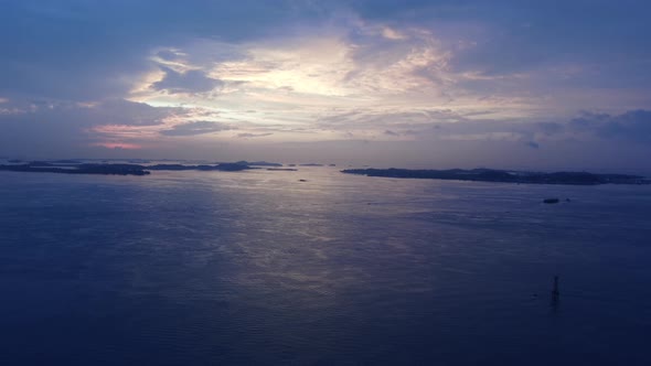 Aerial view of pristine magical blue ocean