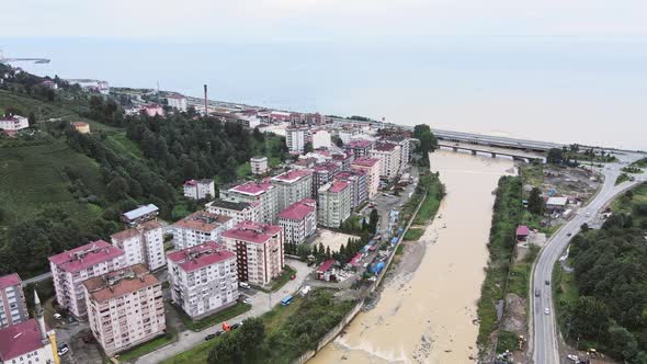 Aerial Footage of Cayeli City in Turkey