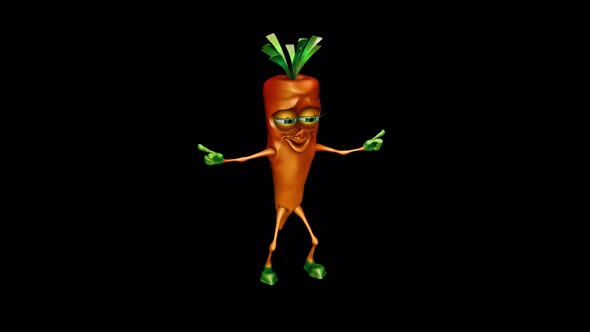 Fun Carrot  Looped Dance with Alpha Channel and Shadow alt