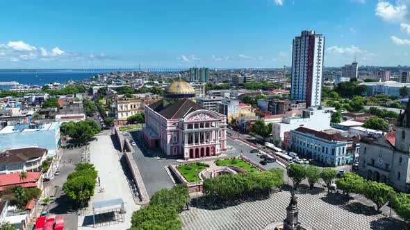 Amazonas Theater at Downtown Manaus Amazonas Brazil.