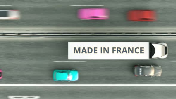 Semitrailer Trucks with MADE IN FRANCE Text