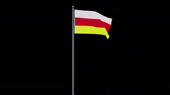 South Ossetia Flag Pole Loops With Alpha