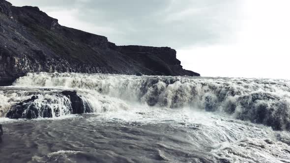 Gullfoss Waterfalls in Summer Season Iceland