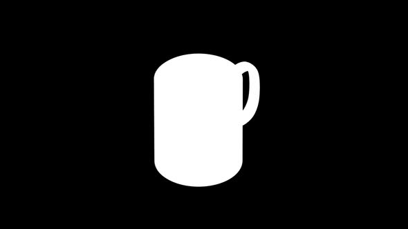 Blank white coffee mug mockup isolated, looped rotation