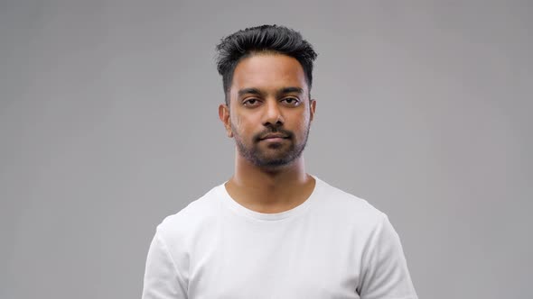 Happy Indian Man in T-shirt Showing Ok Hand Sign 24