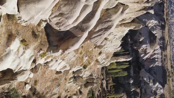 Vertical Video Cappadocia Landscape Aerial View