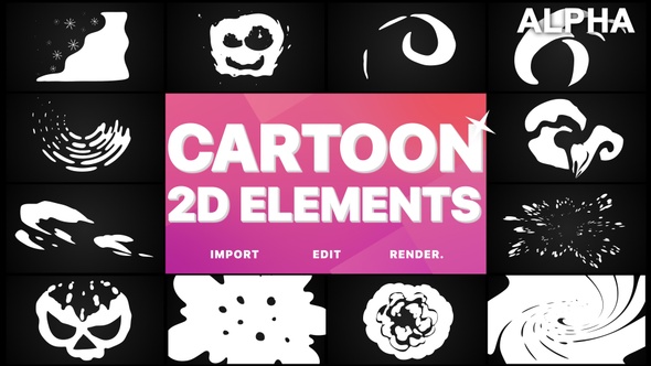 2D Cartoon Elements | Motion Graphics Pack alt