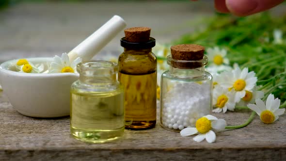 Chamomile Extract in a Small Bottle