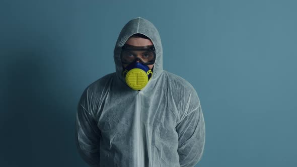 Young Man in Protective Clothes