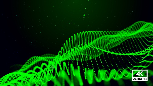 Green Particle Wave Animation Looped V3