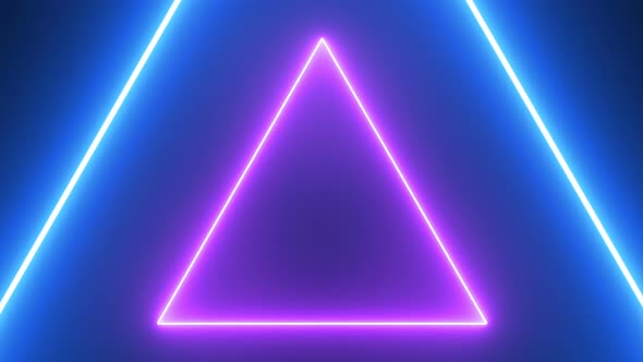 Abstract Retro Background with Neon Triangles Seamless Loop