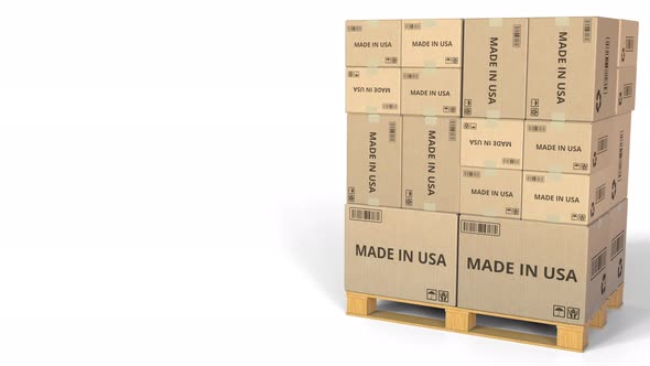 Cartons with MADE IN USA Inscription