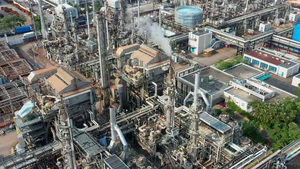 Top view of industrial factory in Hong Kong