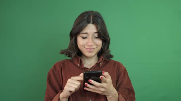 Woman Having Fun On Phone