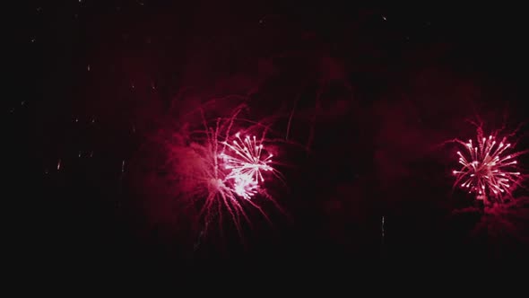 Bright fireworks on night sky