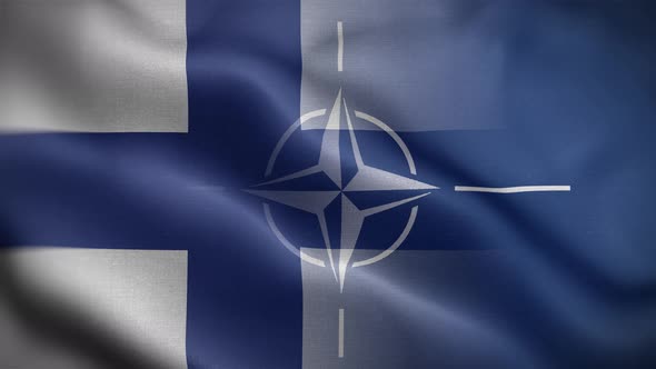 Nato Finland Flag Loop Background 4K