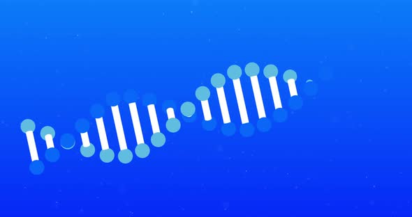 Animation of DNA structures against blue background alt
