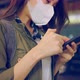 Asian attractive woman backpacker chatting on phone while walk in city. - VideoHive Item for Sale