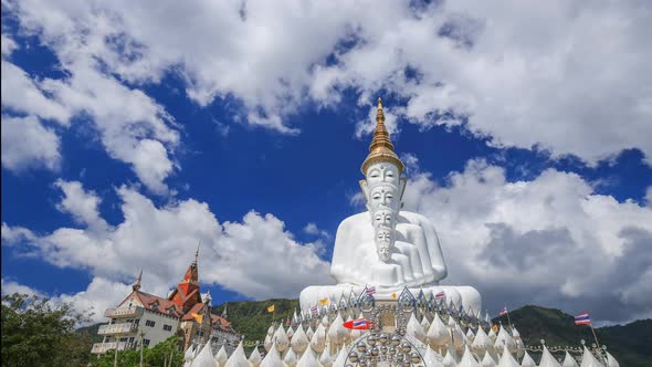 4k Time-lapse of Five Buddhas at Wat Phra Thad Pha Son Kaew Temple, Phetchabun, Thailand